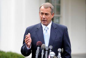 Speaker of the House John Boehner speaks to the media after Friday's sequester meeting at the White House. March 1, 2013 in Washington, D.C. (Olivier Douliery/Abaca Press/MCT)