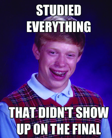 Bad Luck Brian: Studied everything that didn't show up on the final