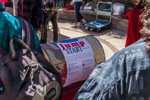 Students get integrated at start of new term by attending a free lunch outside OSU-Cascades building. Photo by Stephen Badger | The Broadside