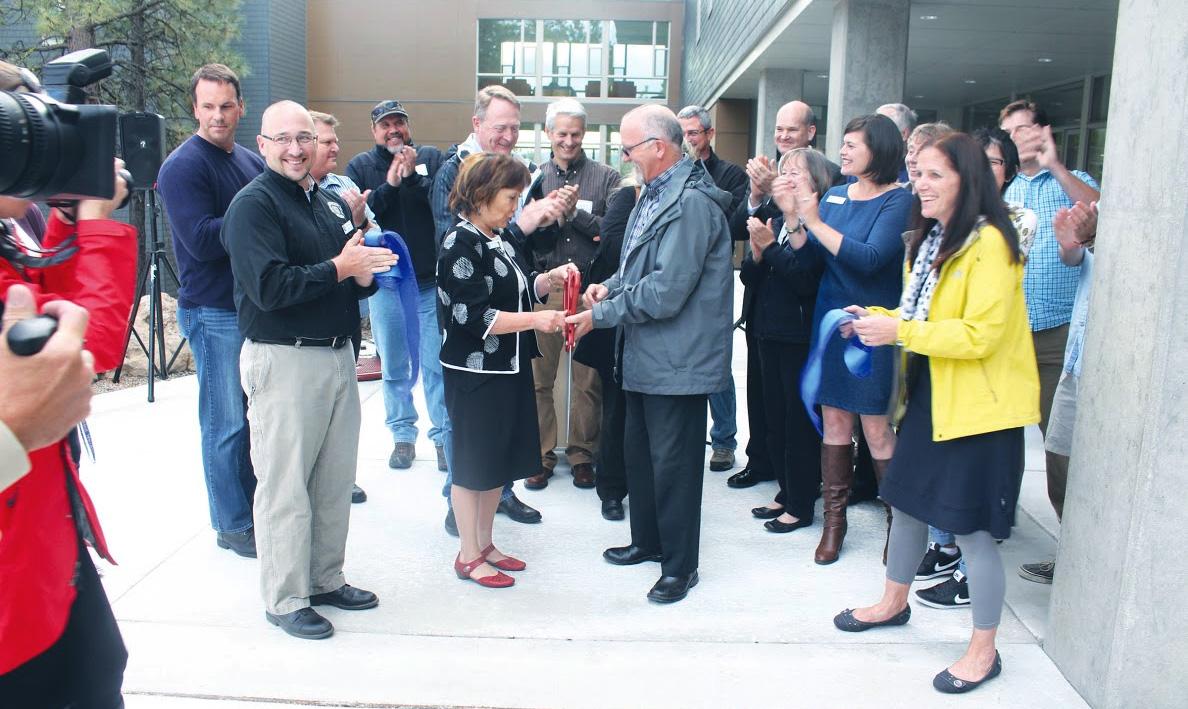 President Shirley Metcalf cut the ribbon on Sept. 14th, 2015, officially opening the new residence hall.