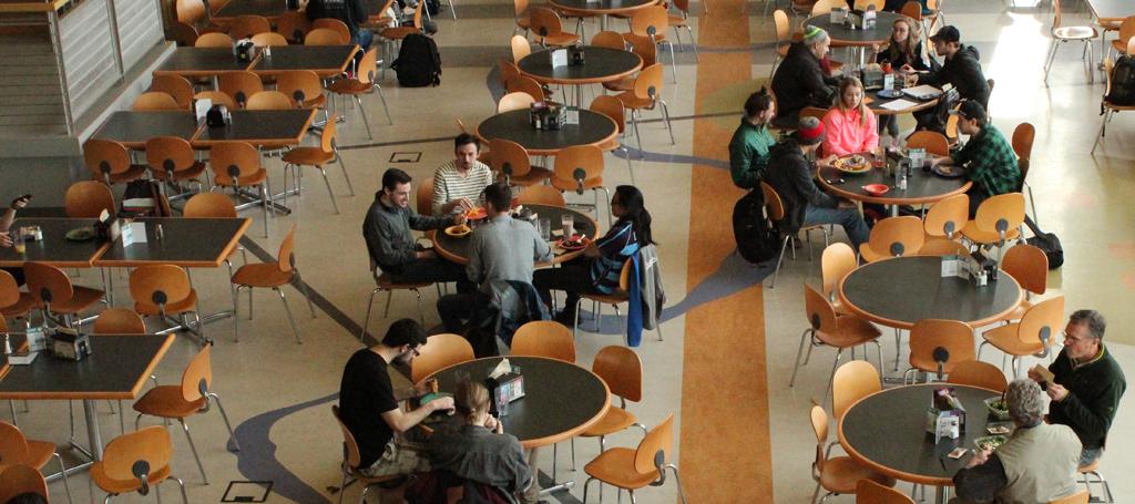 Students gather for lunch in the Coats Campus Center cafeteria