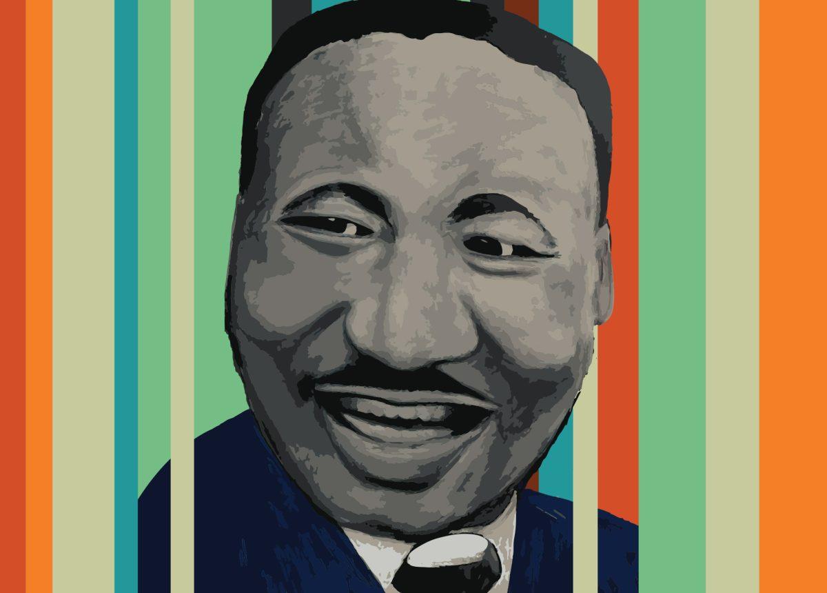Artistic Rendition of a Door mural of Martin Luther King Jr. made in January 2007. (Rendition by Spencer Light | The Broadside)
