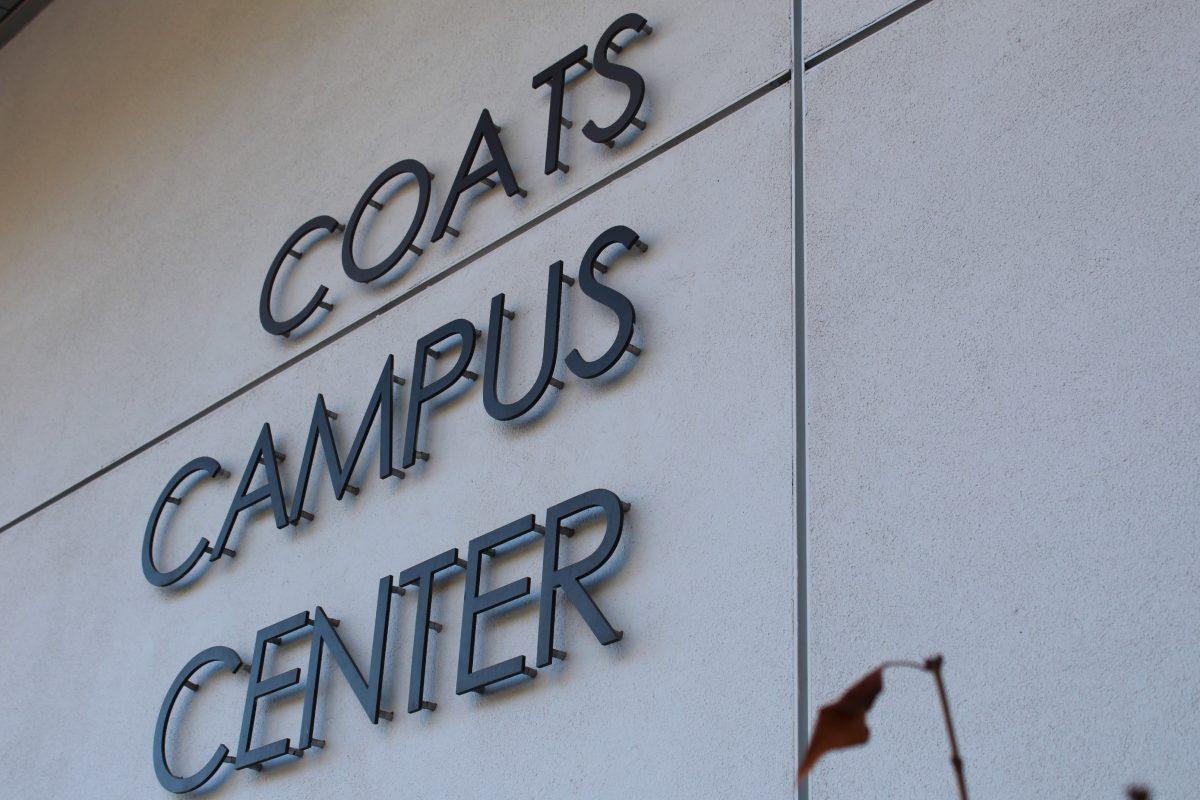 Exterior sign of the Coats Campus Center, Friday, Nov. 8, 2019 (For The Broadside/Luke Reynolds)