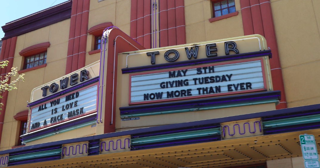 Tower Theater in Downtown Bend during the day, April 30. (Kayla Scott/The Broadside)