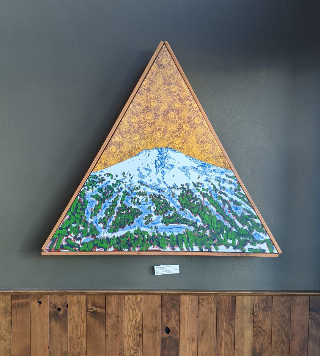 Richard Yozamp art piece on triangular canvas
Credit: Ayla Adkins