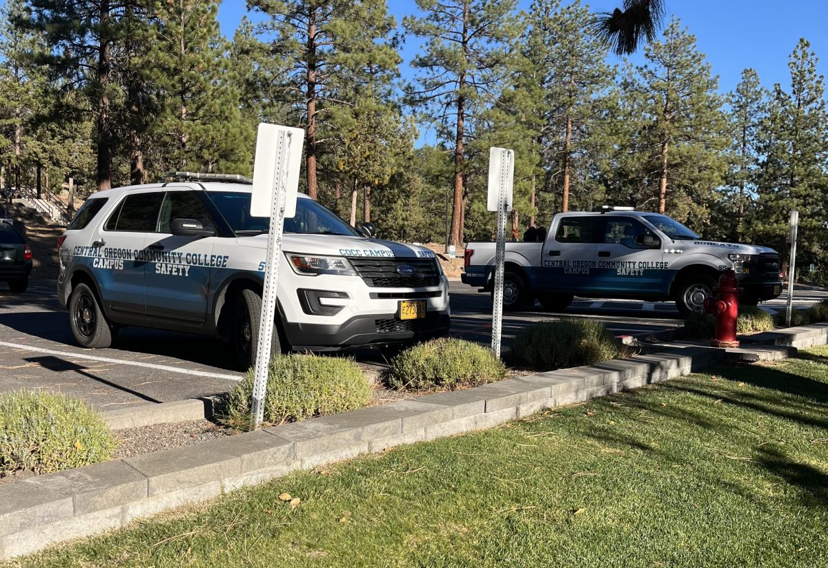 Photo of camps security cars parked outside of Boyle Education Center