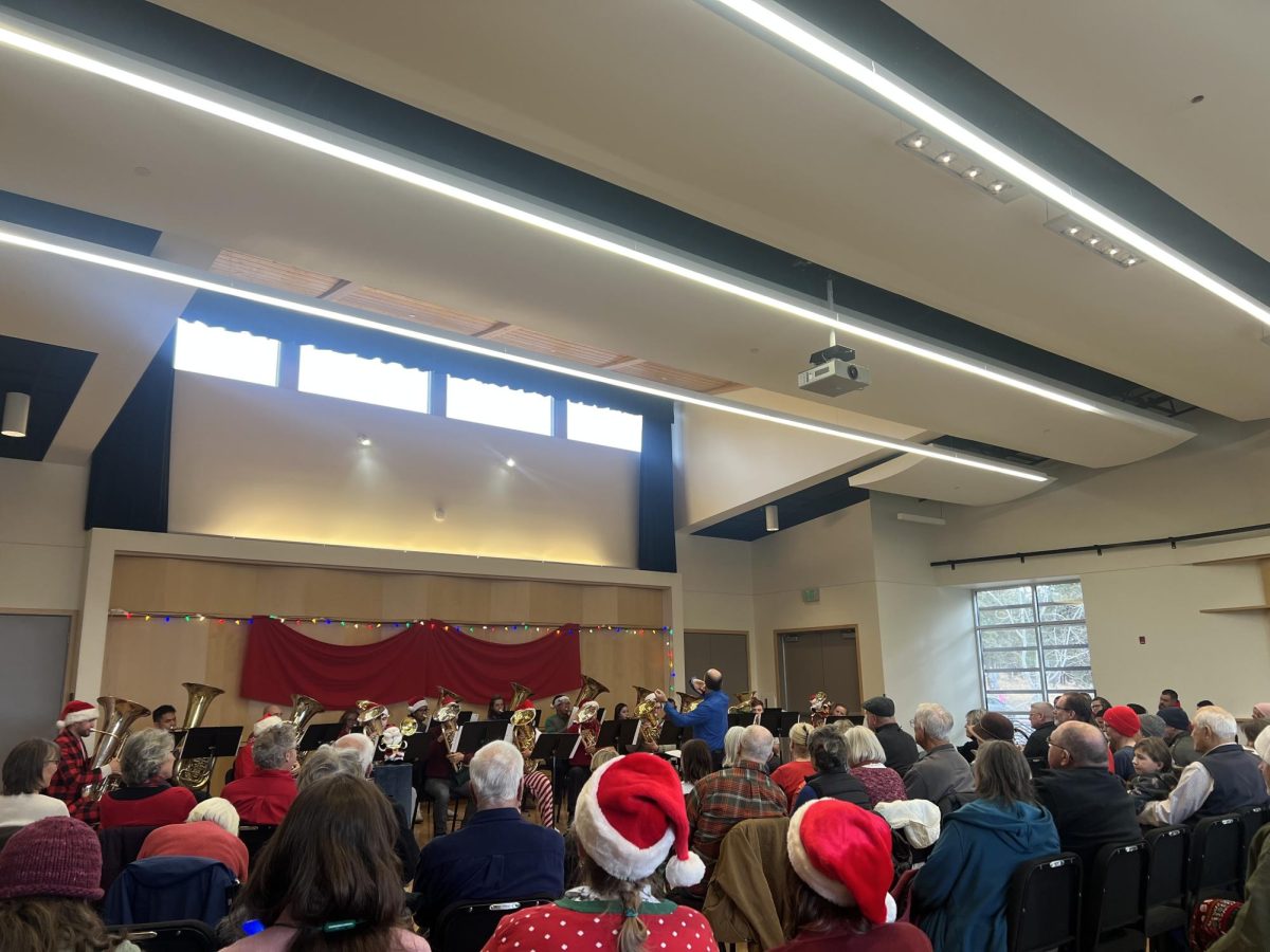 COCC Tuba Orchestra performing Christmas songs at their concert