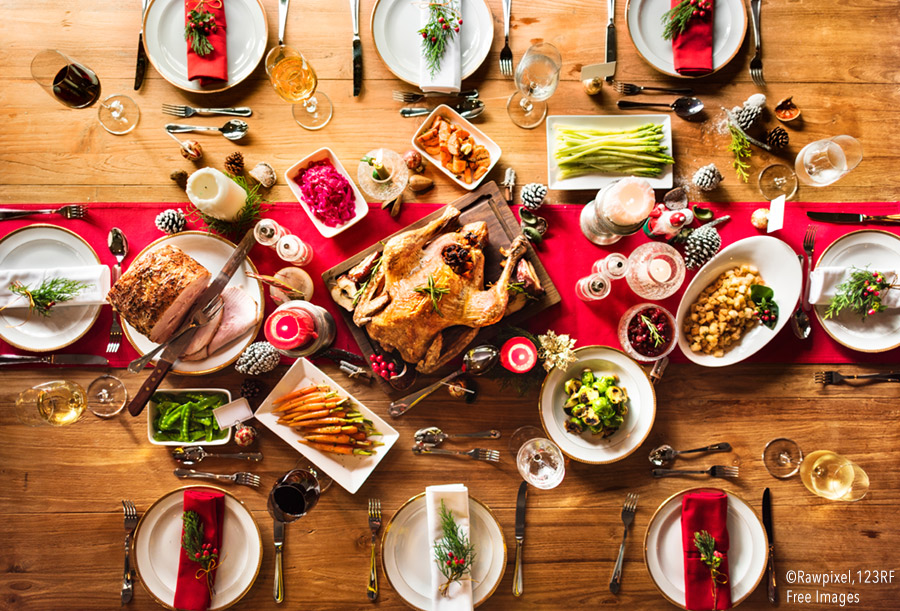 A Holiday Dinner Table Image. Courtesy of Rawpixel, 123RF Free Images