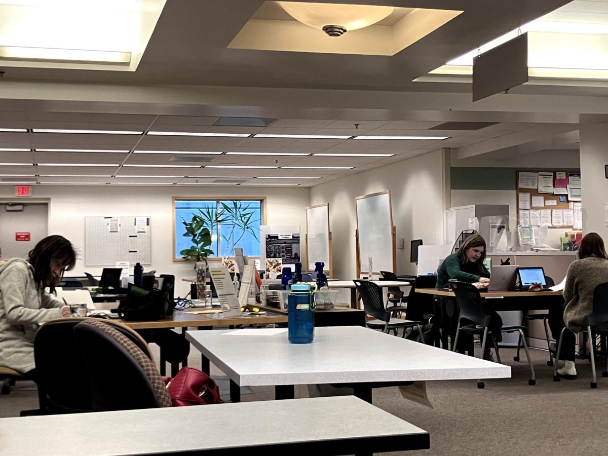 The Math Tutoring center is located on the bottom floor of the COCC barber library. Where students go to get assistance with their classes and homework.