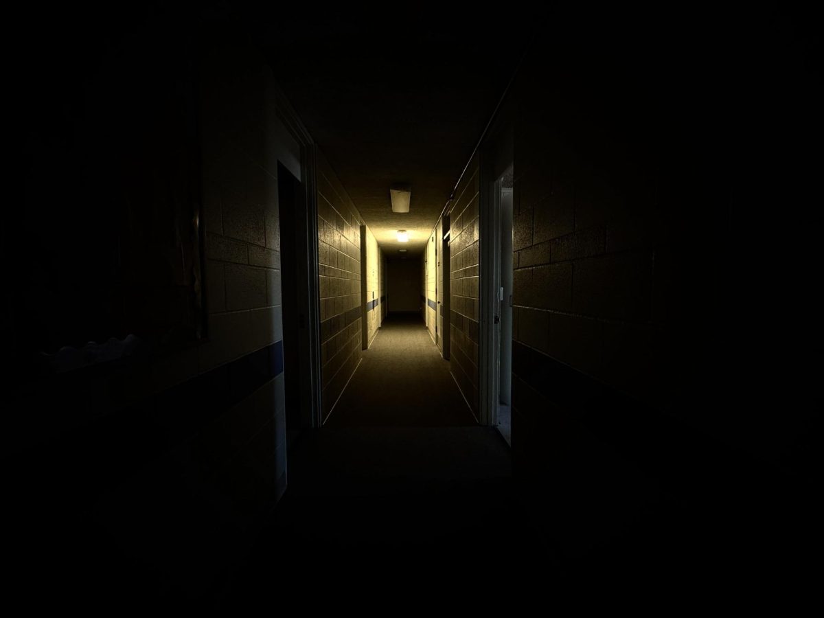 A dark hallway in Juniper Hall at COCC after three disembodied knocks was heard.